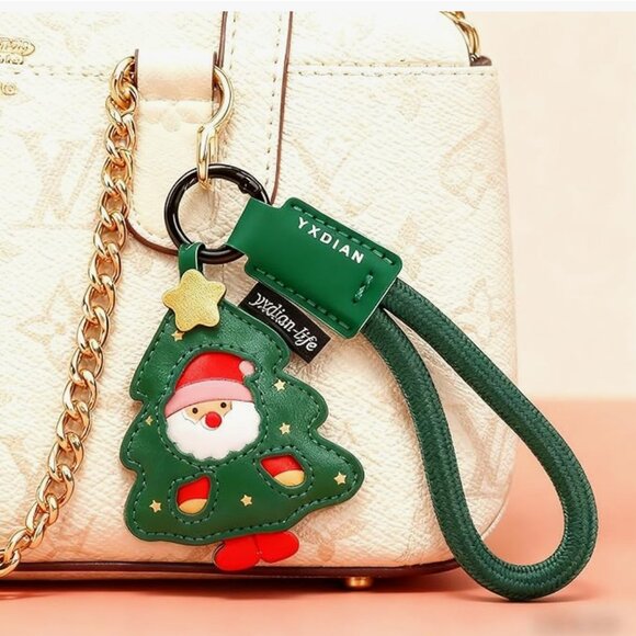 Accessories - Cute Santa Claus Christmas tree purse charm keychain